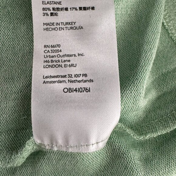 By Anthropologie Turtleneck Top Large Mint Green Puff Sleeve NWT TP-2902‎ - Picture 12 of 12